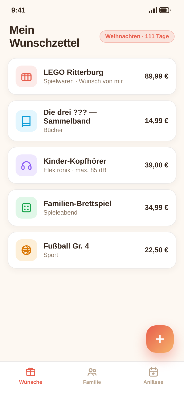 Eigener Wunschzettel mit Countdown