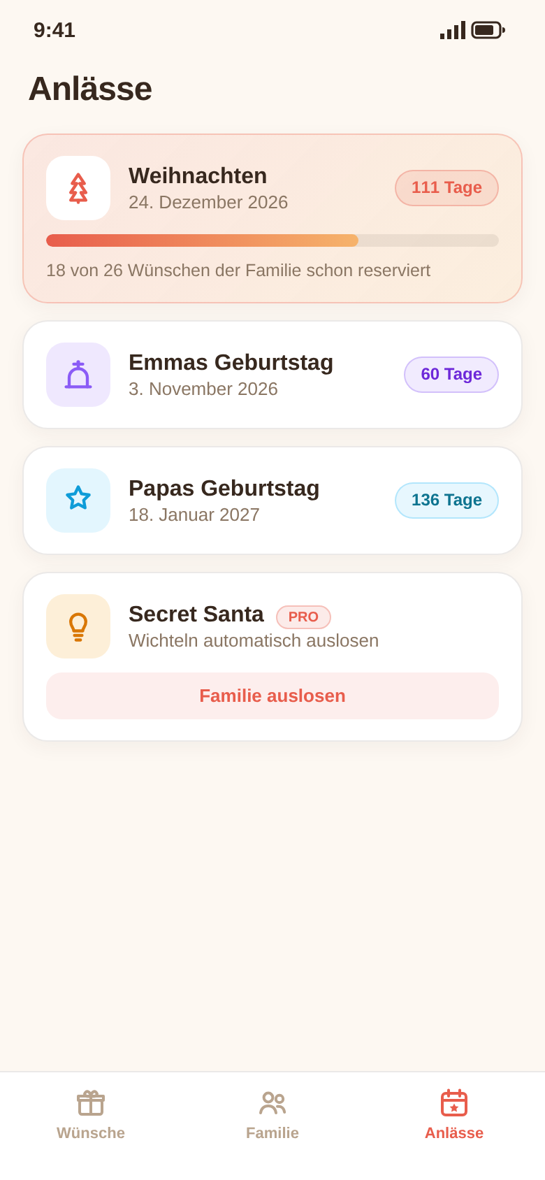 Anlässe mit Countdown